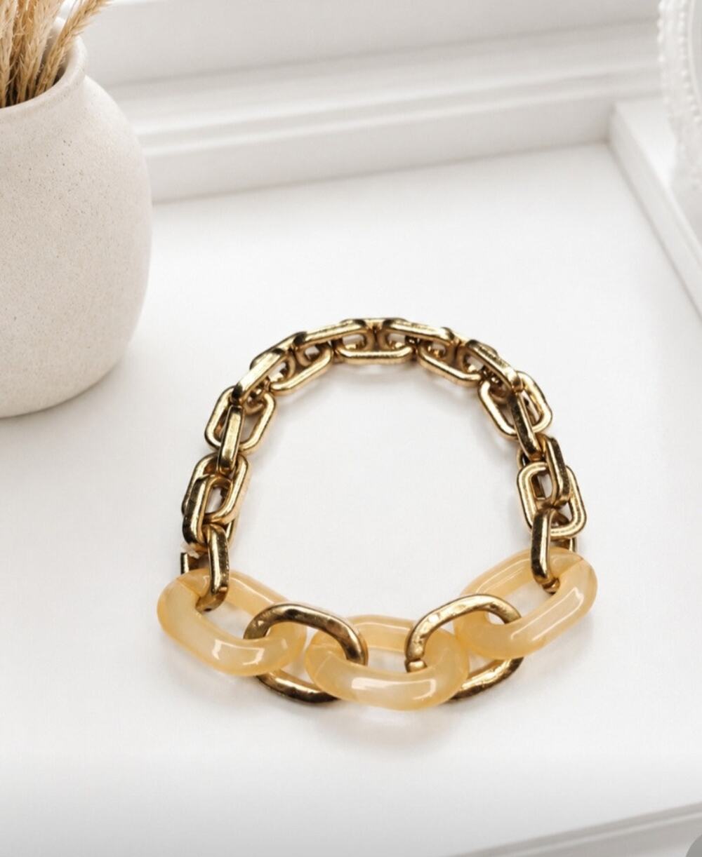 Pomina Gold Link Peach Bracelet New